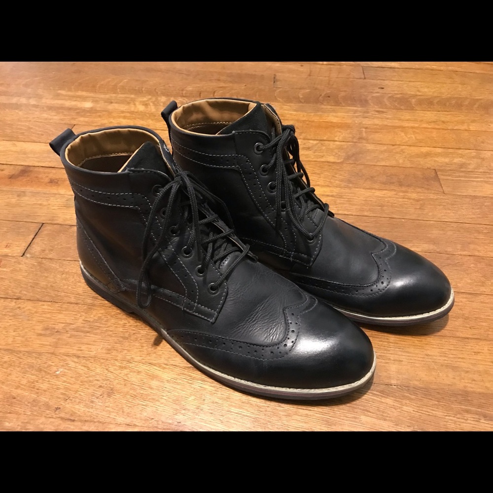 Men’s Kunsto Black Leather Boots
